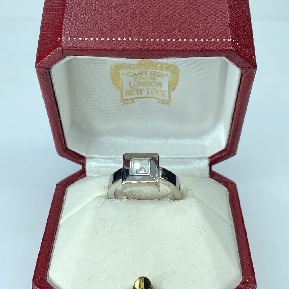 Chopard 18k White Gold Diamond "Happy Diamond" Ring JR9532